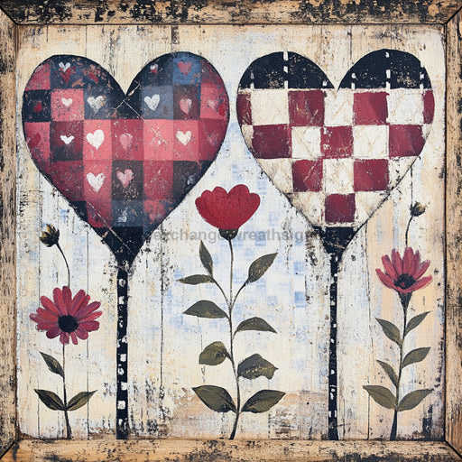 Valentine Sign, Heart Sign, DCO-02280, Sign For Wreath, 10x10 Metal Sign