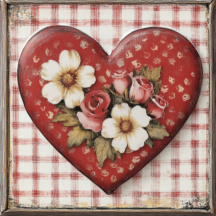 Valentine Sign, Heart Sign, DCO-02286, Sign For Wreath, 10x10 Metal Sign