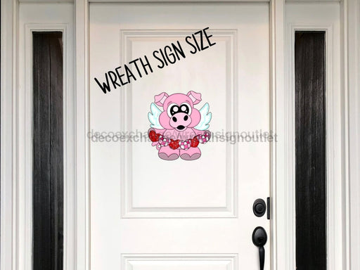 Valentine Sign Pig Wood Sign Cr-W-105 11 Wreath Wood