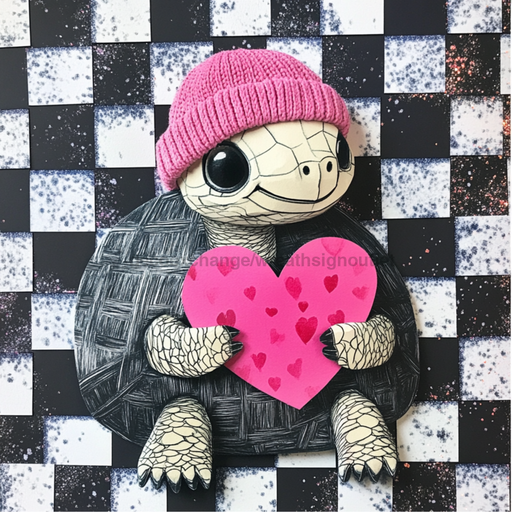 Valentine Sign, Turtle Sign, DCO-02203, Sign For Wreath, 10x10 Metal Sign