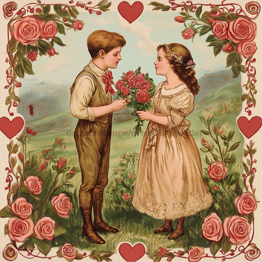 Valentine Sign Vintage Dco-02184 For Wreath 10X10’’ Metal