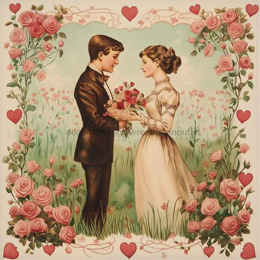 Valentine Sign Vintage Dco-02185 For Wreath 10X10’’ Metal