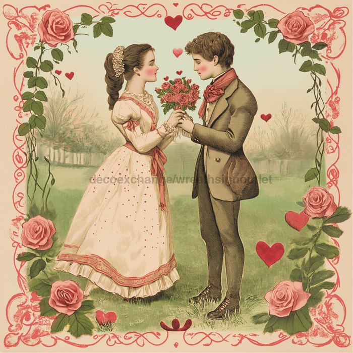 Valentine Sign Vintage Dco-02186 For Wreath 10X10’’ Metal