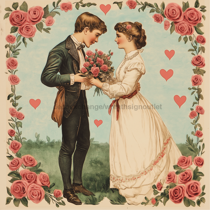 Valentine Sign Vintage Dco-02187 For Wreath 10X10’’ Metal