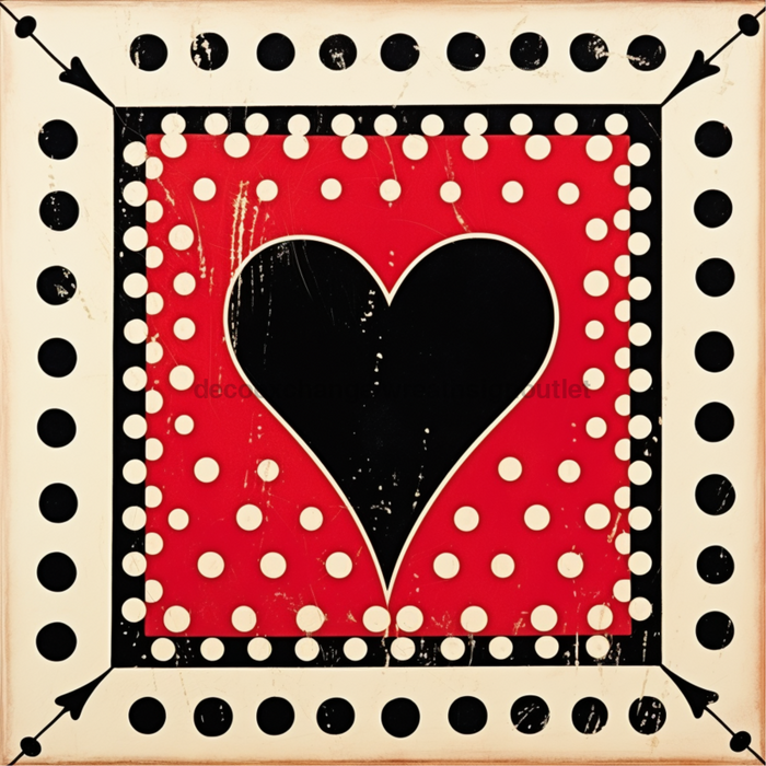Valentine Sign Vintage Oaw-0013 For Wreath 10X10 Metal