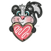 Valentine Skunk Door Hanger Mj-W-00068-Dh 22’ Wood
