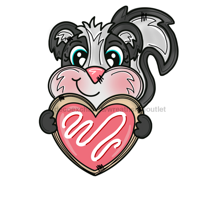 Valentine Skunk Door Hanger Mj-W-00068-Dh 22’ Wood