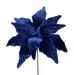 Velvet Poinsettia Pick H15Xdia12 85517NVBL - DecoExchange