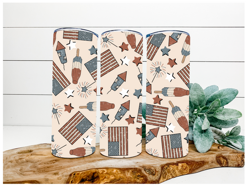 Vintage 4th of July 20 oz Skinny Tumbler DECOETUMBLER-052 - DecoExchange