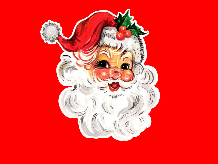 Vintage Christmas Santa 11 Wreath Sign Wood Sign Decoe-W-90093