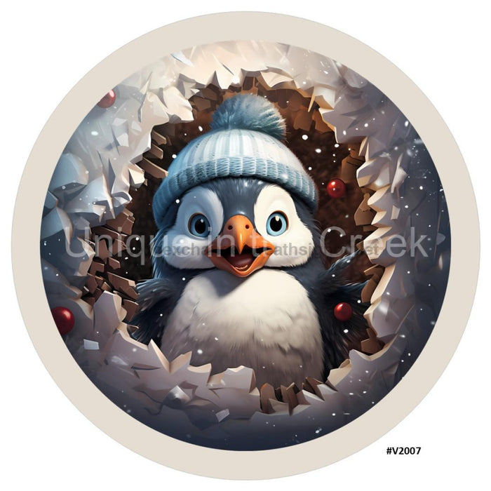 VINYL DECAL | 3D BREAKTHROUGH | PENGUIN | V2007 - Unique in the Creek LTD