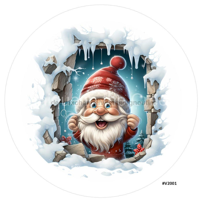 VINYL DECAL | 3D BREAKTHROUGH | Santa | V2001 - Unique in the Creek LTD