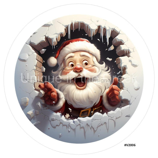 VINYL DECAL | 3D BREAKTHROUGH | SANTA | V2006 - Unique in the Creek LTD