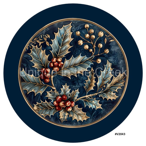 VINYL DECAL | 3D WOOD LOOKING | HOLLY | BLUE/GOLD | V2043 - Unique in the Creek LTD