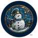 VINYL DECAL | 3D WOOD LOOKING | SNOWMAN | BLUE/GOLD | V2041 - Unique in the Creek LTD