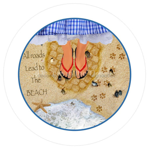 VINYL DECAL | ALL ROADS | FLIP FLOPS | BEACH | WELCOME | SUMMER - Unique in the Creek LTD