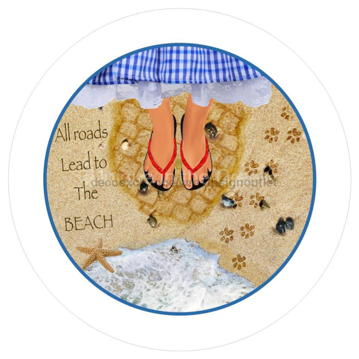 VINYL DECAL | ALL ROADS | FLIP FLOPS | BEACH | WELCOME | SUMMER - Unique in the Creek LTD