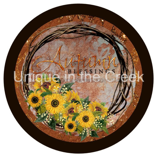 VINYL DECAL | AUTUMN BLESSINGS | SUNFLOWERS | AUTUMN | FALL - Unique in the Creek LTD