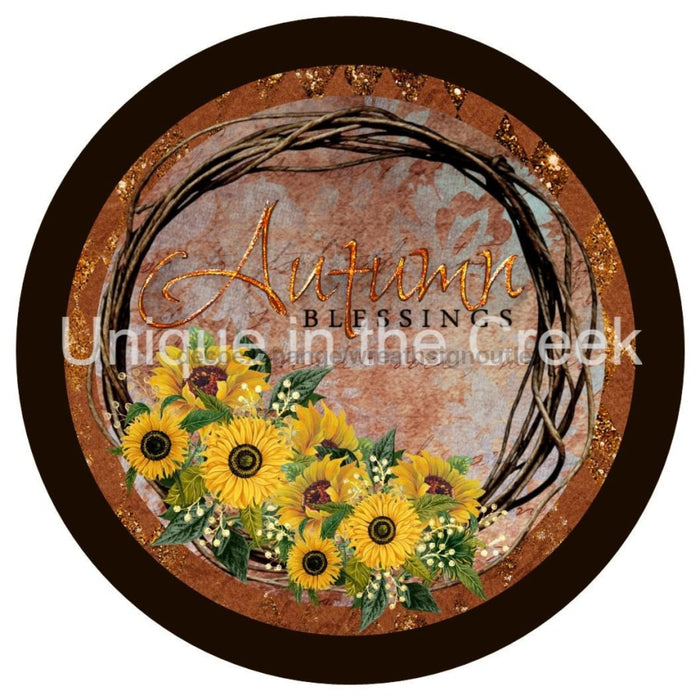 VINYL DECAL | AUTUMN BLESSINGS | SUNFLOWERS | AUTUMN | FALL - Unique in the Creek LTD