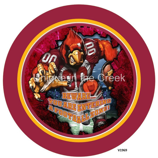 Vinyl Decal | AZ Football | RED/YELLOW/BLACK | Beware...you are entering a football zone | Sports - Unique in the Creek LTD