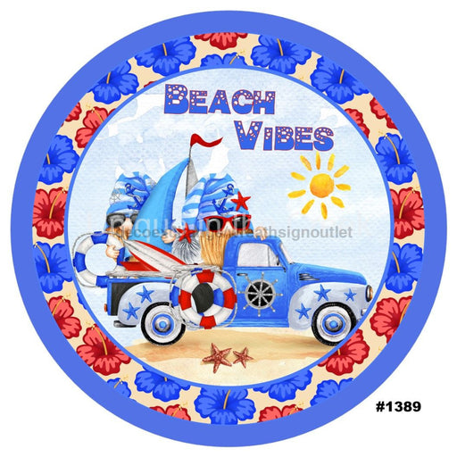 VINYL DECAL | BEACH VIBES | GNOMES | TRUCK | SUMMER - Unique in the Creek LTD
