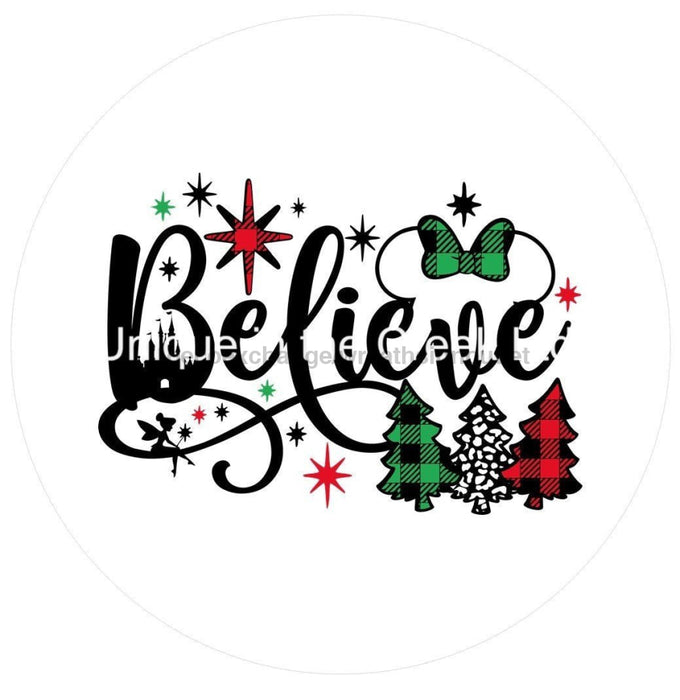 Vinyl Decal | Believe | Buffalo Check | Christmas | Winter - Unique in the Creek LTD