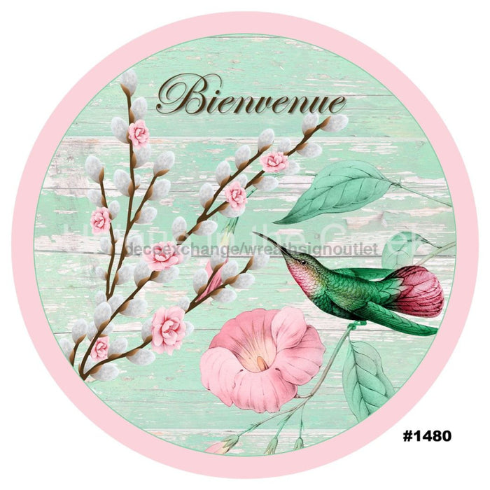 VINYL DECAL | BIENVENUE | HUMMINGBIRD | FRENCH | SUMMER | SPRING - Unique in the Creek LTD