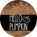 Wreath Sign Black And White Fall Hello Pumpkin Decoe-2348 For Round vinyl