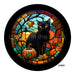 VINYL DECAL | BLACK CAT |STAINED GLASS | FALL | HALLOWEEN - Unique in the Creek LTD