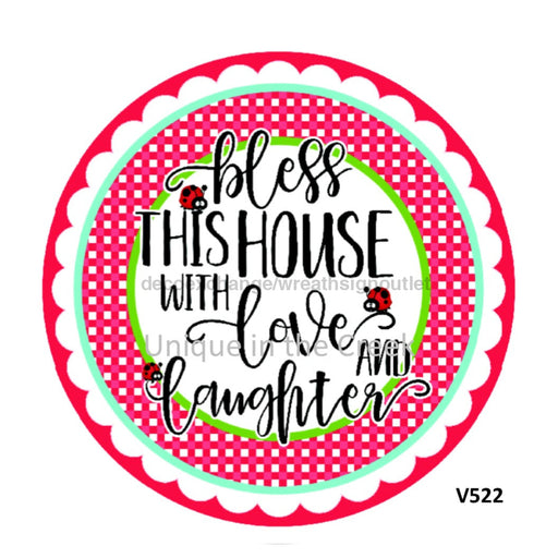 VINYL DECAL | BLESS THIS HOUSE | SPRING | RELIGIOUS 10.5’’ Vinyl Round 10.5’’ Vinyl Round