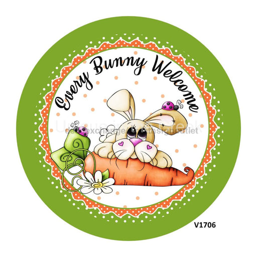 VINYL DECAL | BUNNY / CARROT | WELCOME | EASTER | SPRING - Unique in the Creek LTD