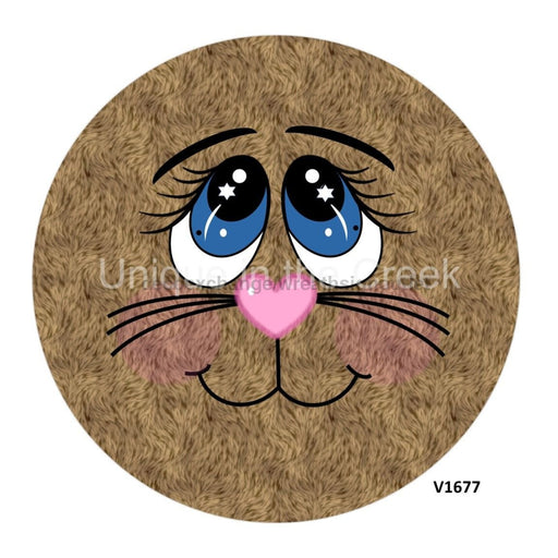 VINYL DECAL | BUNNY FACE | BROWN FUR | EASTER | SPRING - Unique in the Creek LTD