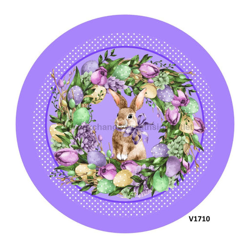 VINYL DECAL | BUNNY RABBIT | COLORED EGGS | FLORAL / GREENERY | EASTER | SPRING - Unique in the Creek LTD