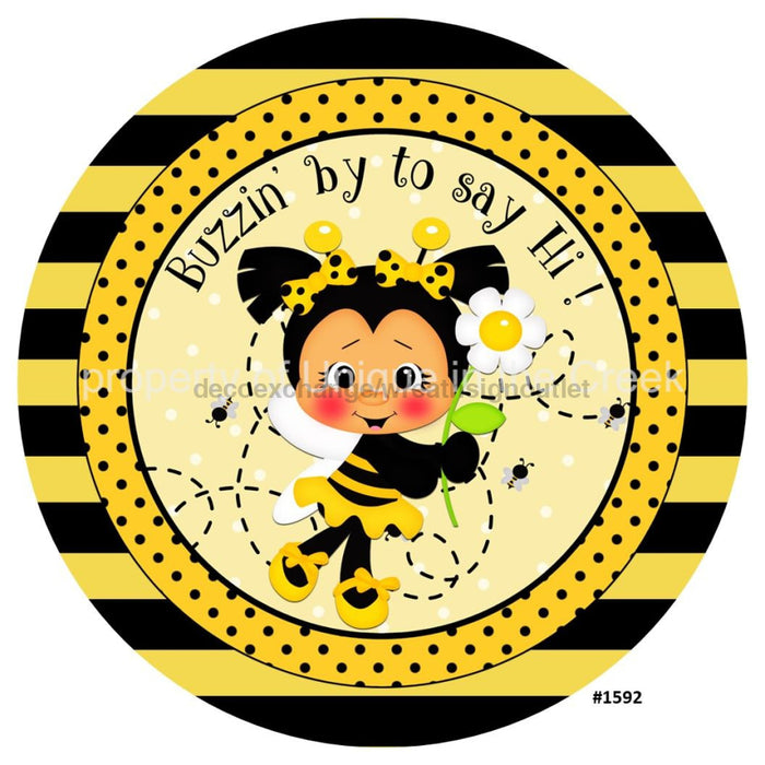 VINYL DECAL | BUZZIN BY TO SAY HI | BEES | SPRING | SUMMER - Unique in the Creek LTD