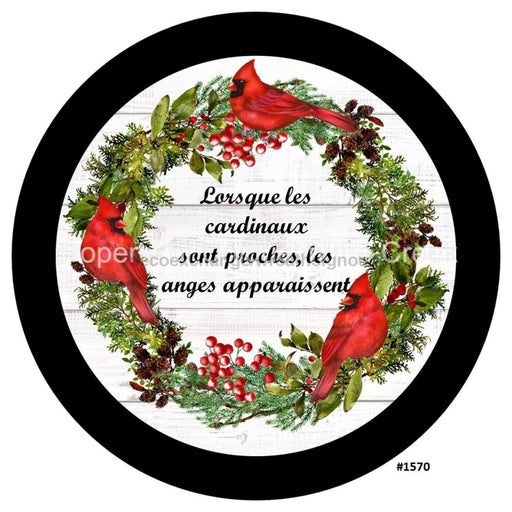 Vinyl Decal | Cardinaux Les Anges | Cardinals | Angels | Winter | French - Unique in the Creek LTD