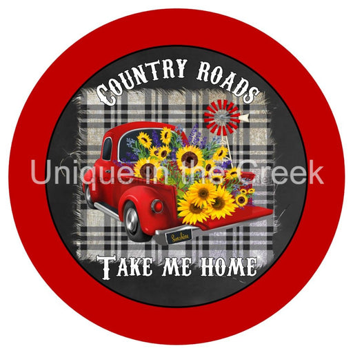 VINYL DECAL | COUNTRY ROADS | TAKE ME HOME | SUNFLOWER TRUCK | SUMMER - Unique in the Creek LTD