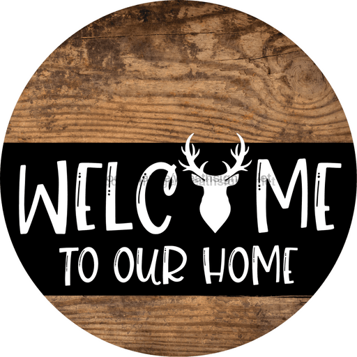Wreath Sign Deer Welcome To Our Home Decoe-2327 For Round vinyl