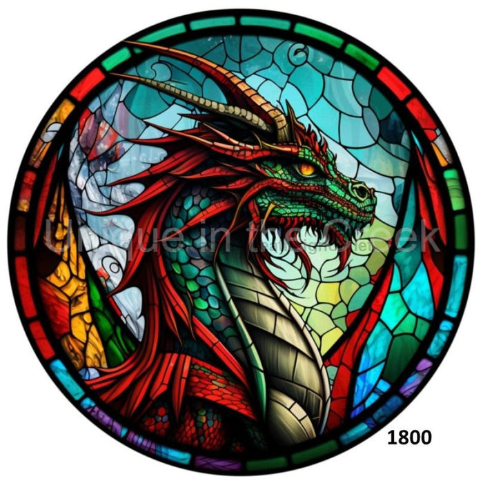 VINYL DECAL| DRAGON | STAINED GLASS - Unique in the Creek LTD