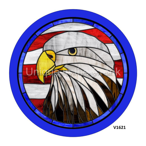 VINYL DECAL | EAGLE | RED/WHITE/BLUE | STAINED GLASS LOOK | PATRIOTIC / USA - Unique in the Creek LTD