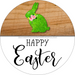 Vinyl Decal, Easter Sign, Happy Easter, 10" Round Metal Sign VINYL-DECOE-433, Sign For Wreath, DecoExchange - DecoExchange