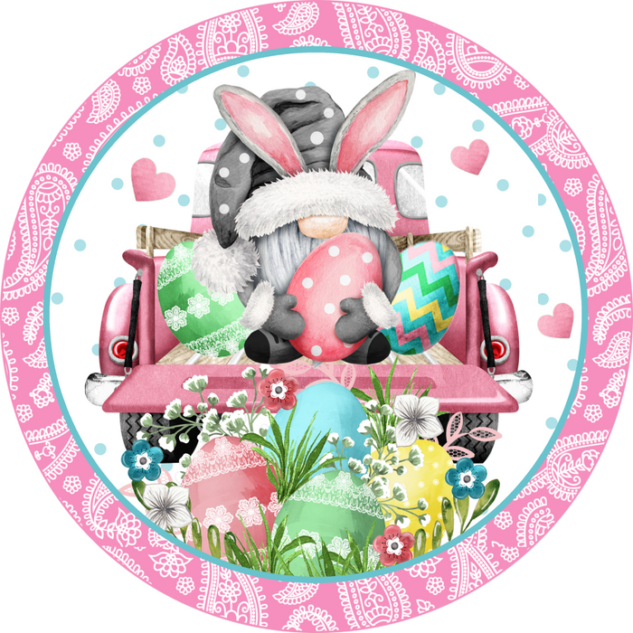 Vinyl Decal, Easter Sign, Spring Sign, 10" Round Metal Sign VINYL-DECOE-269, Sign For Wreath, DecoExchange - DecoExchange