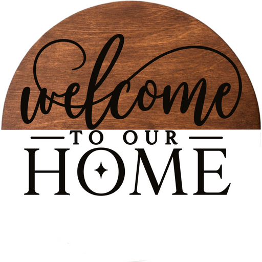 Wreath Sign, Everyday Sign, Welcome To Our Home, 10" Round, Metal Sign, DECOE-160, DecoExchange, Sign For Wreath - DecoExchange