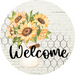 Wreath Sign, Farmhouse Sign, Sunflower Sign, 10" Round Metal Sign DECOE-738, Sign For Wreath, DecoExchange - DecoExchange