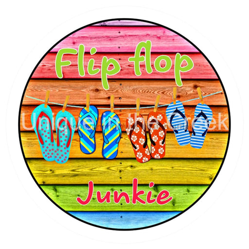 VINYL DECAL | FLIP FLOP JUNKIE | BEACH | SUMMER - Unique in the Creek LTD