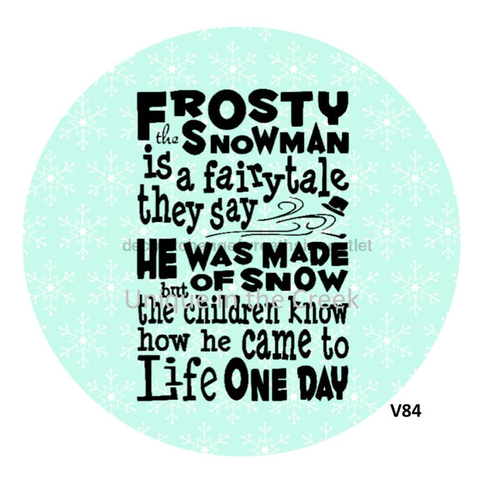 Vinyl Decal | Frosty the Snowman | Winter 10.5’’ Vinyl Round 10.5’’ Vinyl Round