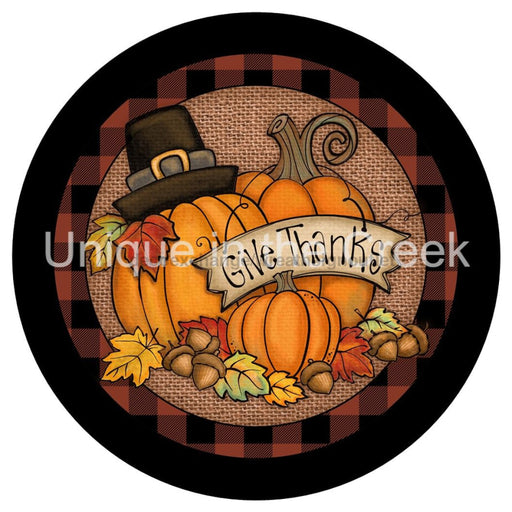 VINYL DECAL | GIVE THANKS | PUMPKIN | HARVEST | AUTUMN | FALL - Unique in the Creek LTD