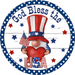 Vinyl Decal, God Bless The USA Gnome, Patriotic Sign, 10" Round Metal Sign VINYL-DECOE-256, Sign For Wreath, DecoExchange - DecoExchange