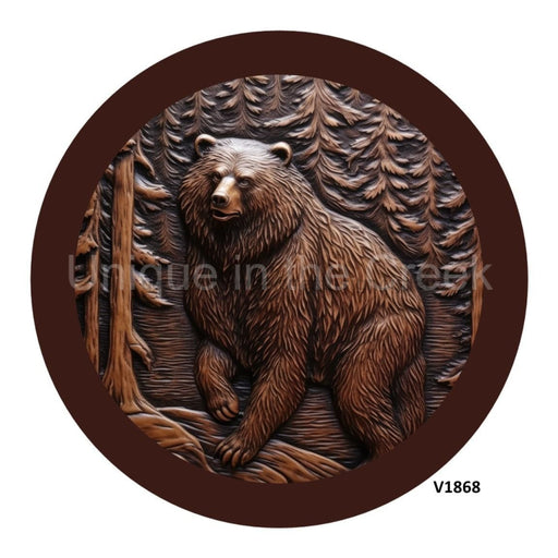 VINYL DECAL | GRIZZLY | WOOD CARVING | EVERYDAY - Unique in the Creek LTD