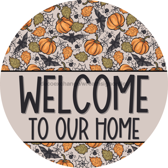 Wreath Sign Halloween Wreath Sign Pumpkin Fall Decoe-2384 For Round vinyl