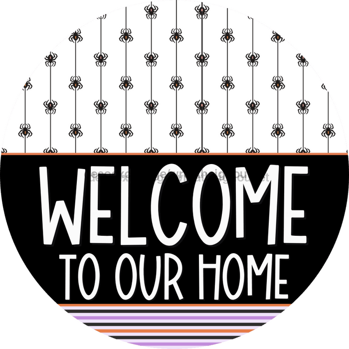 Wreath Sign Halloween Wreath Sign Spider Decoe-2395 For Round vinyl